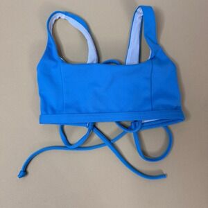 Jo+Jax Dance Top Kids Youth Medium YM Blue Excellent Lace-Up Activewear